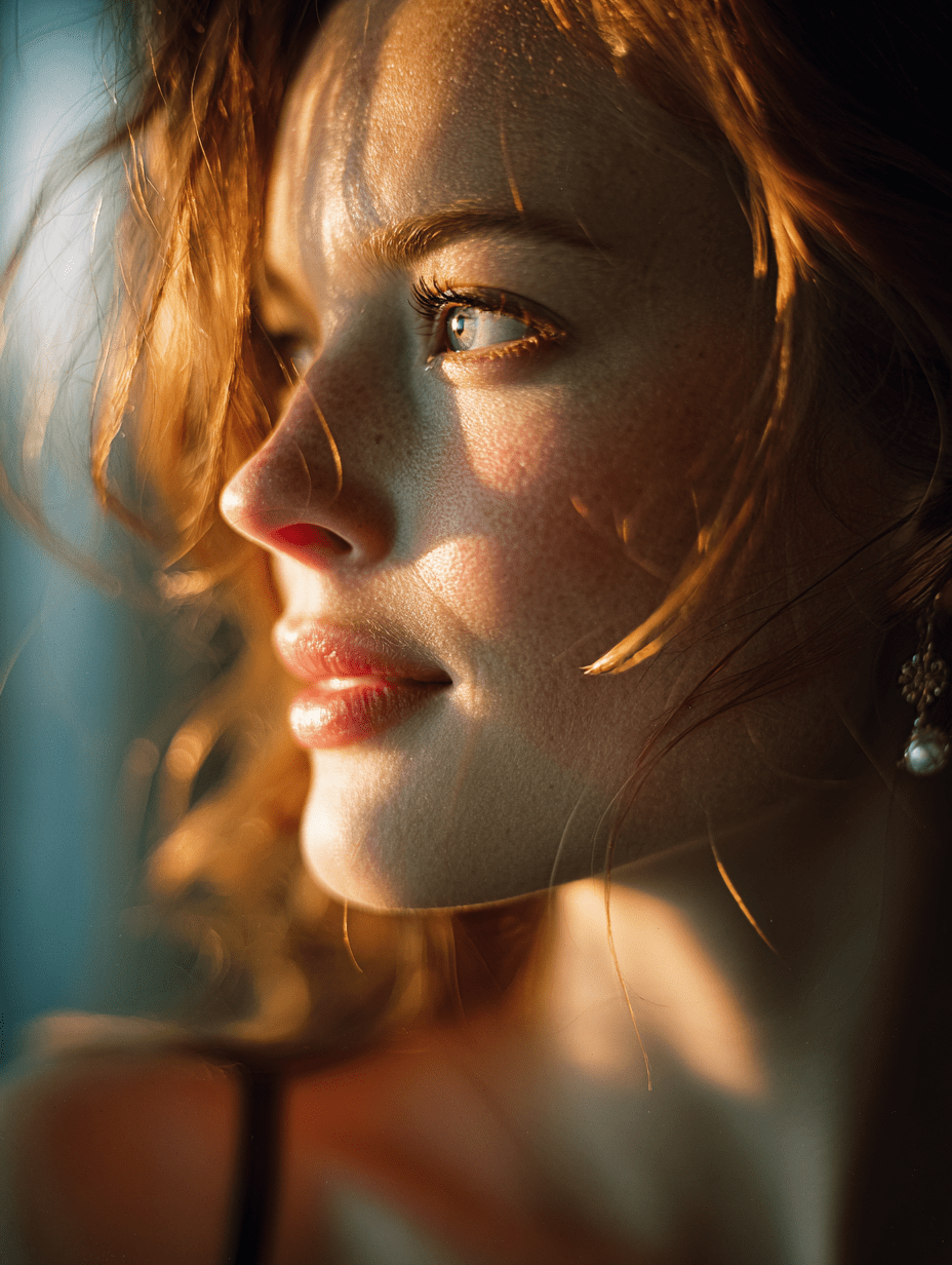 Close-up of luminous skin texture